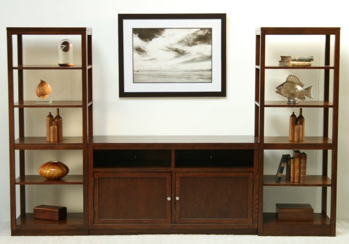 BK23 Contempoary Media Console with Bookcases 1