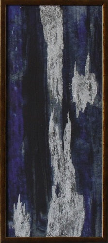 ABST666LA - Blue and Silver Ikat 6 9.5W x 21.5H