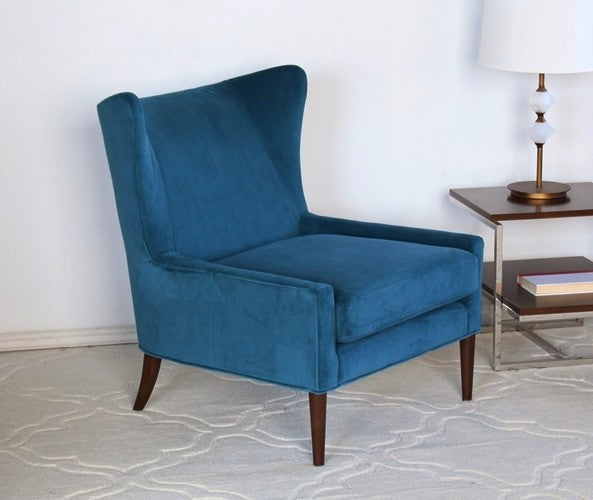 AC12ATL - Blue Marlow Modern Wing Chair