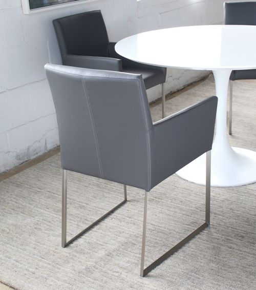 Gray Leatherette Arm Chair