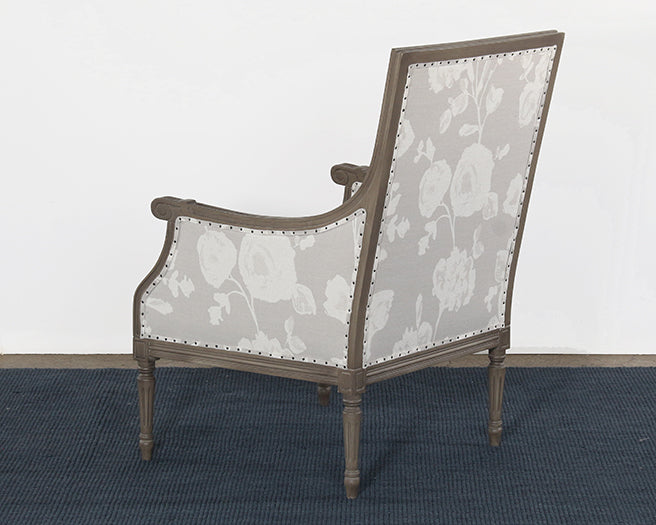 AC36ATL - French Style Floral Print Linen Armchair
