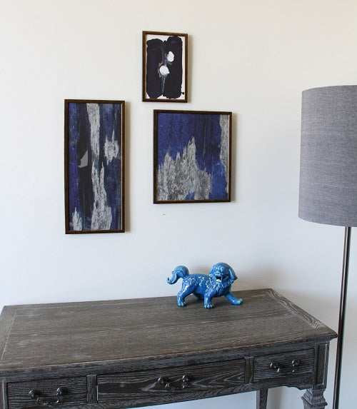 Blue and Silver Ikat 6 14W x 16H