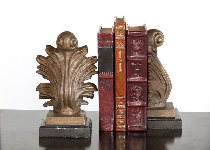 Pair of Bronze Acanthus Bookends