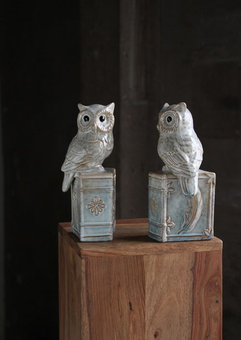 BOOK16LA - Set of 2 Sawhet Owl Bookends