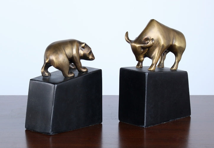 Set of Bull and Bear Bookends