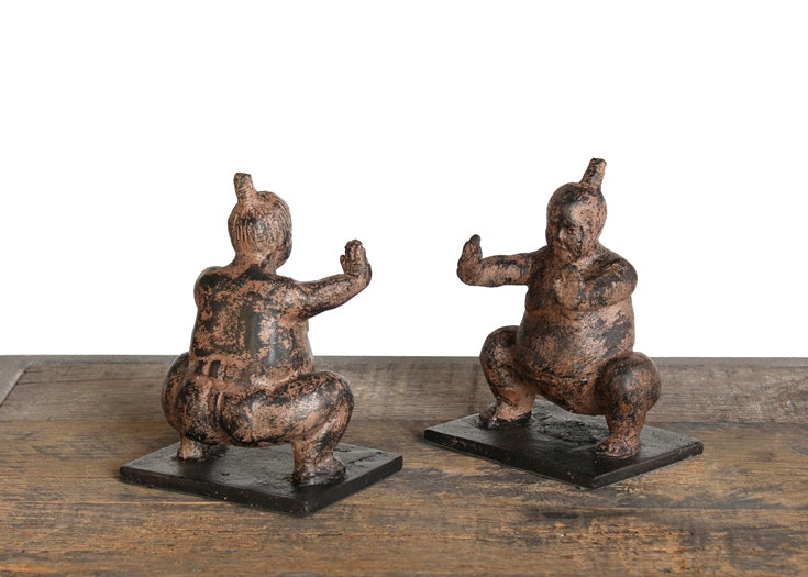 Pair of Bronze Sumo Bookends