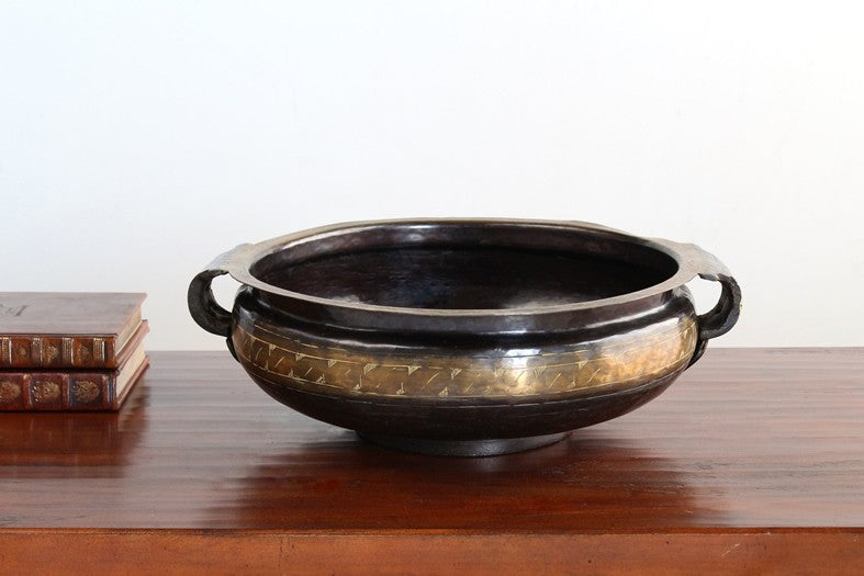 Etched Bronze Centerpiece Bowl