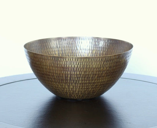 Antique Brass Rice Hammered Bowl