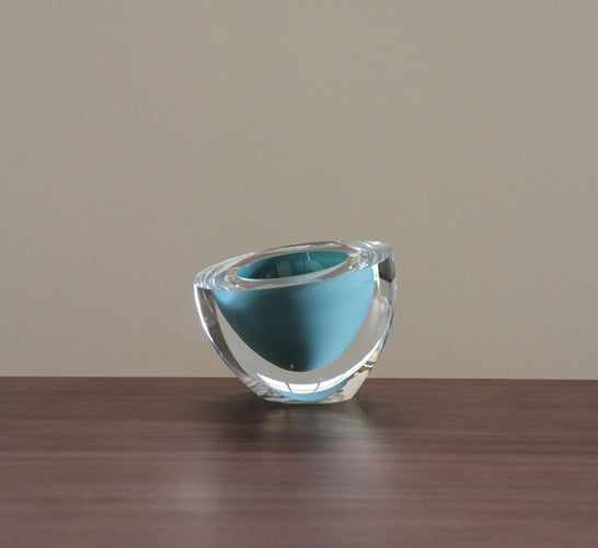 Small Catch Blue Hand Blown Glass Bowl - Cleared Décor