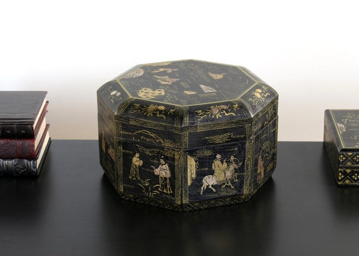 Chinese Octagonal Wooden Box