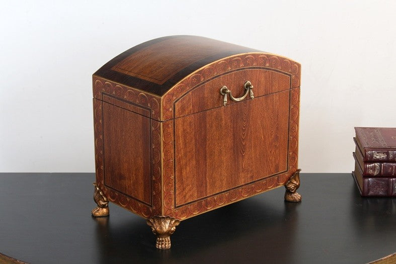 Wood Finish Footed Square Chest