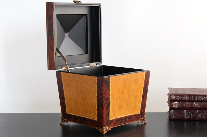 Wood Finish Footed Box