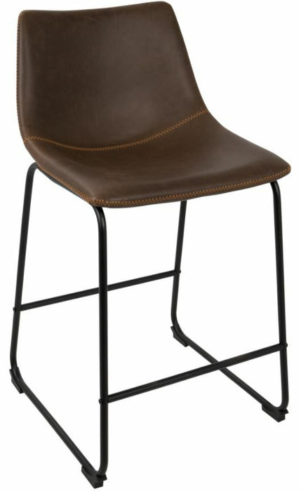 Espresso Leather Counter Stool