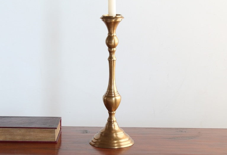 Elegant Antique Brass Candle Holder
