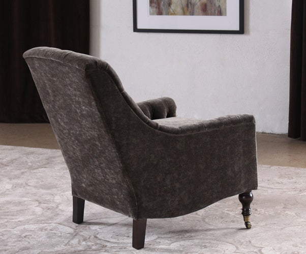 Mink Velvet Tufted Club Chair