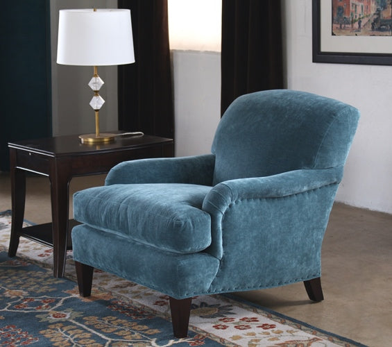 Peacock Coral Velvet Club Chair