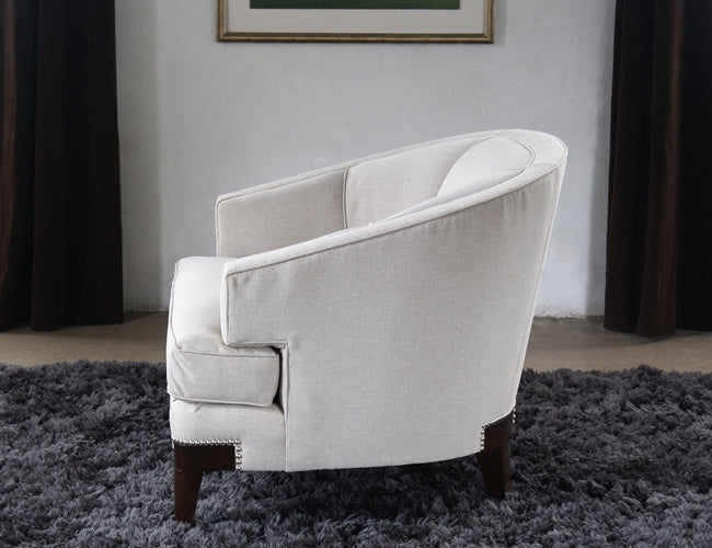 Channel Back Club Chair with Nailhead Accents