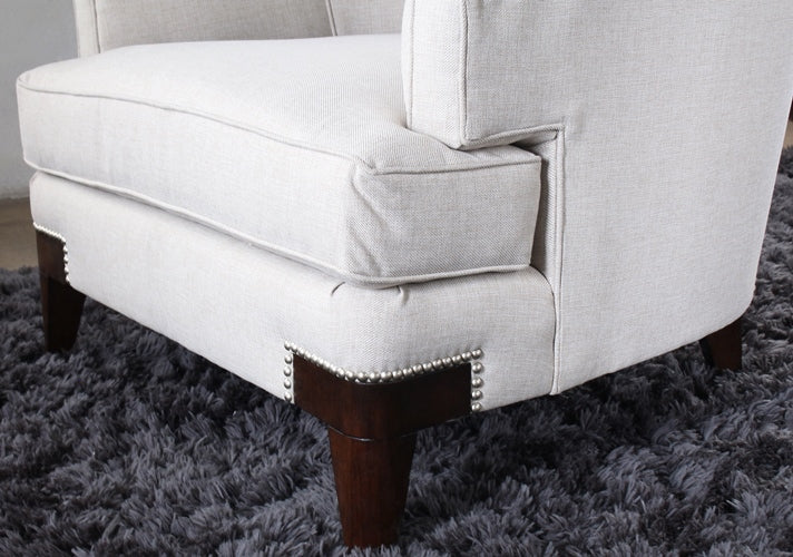 Channel Back Club Chair with Nailhead Accents