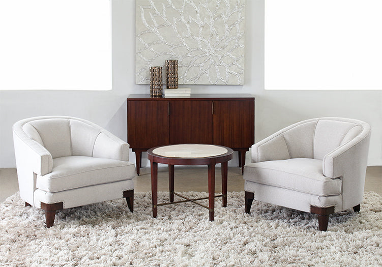 Channel Back Club Chair with Nailhead Accents