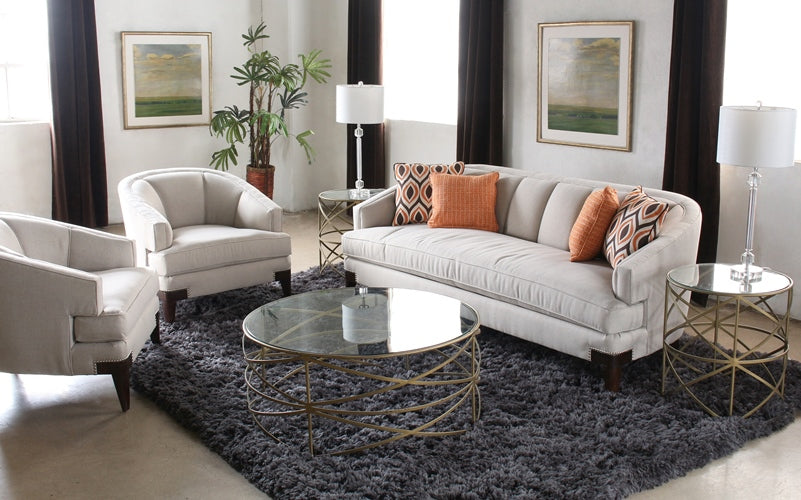 Channel Back Club Chair with Nailhead Accents