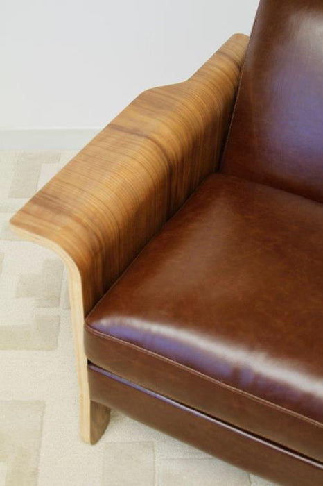 Lodge Chair in Chestnut Brown Leather