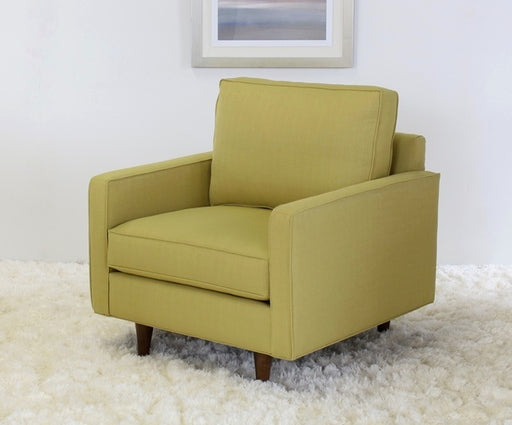 Modern Fern Club Chair with Tapered Walnut Legs