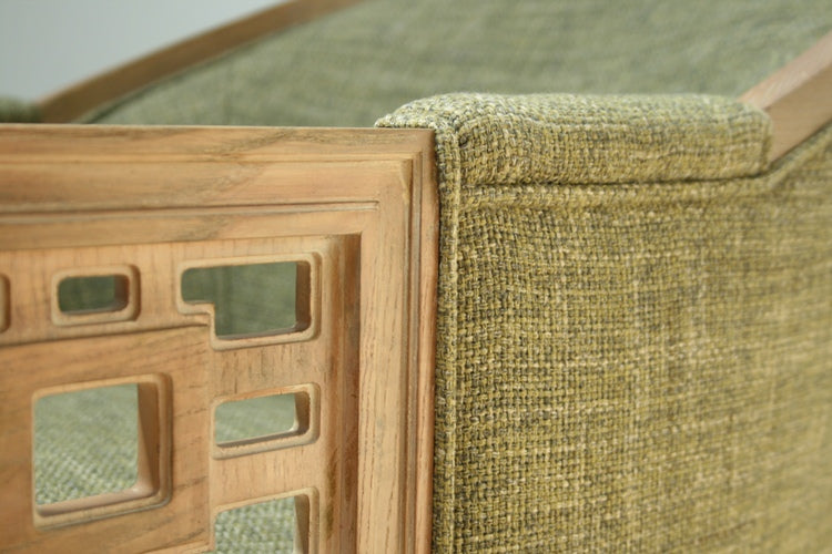 Light Olive Green Fretwork Club Chair