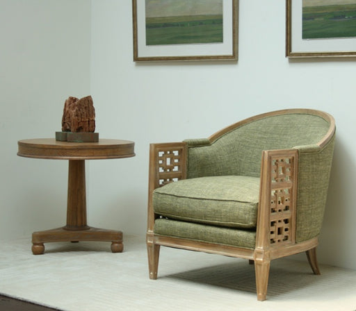 Light Olive Green Fretwork Club Chair