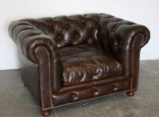 Cigar Leather Chesterfield Club Chair