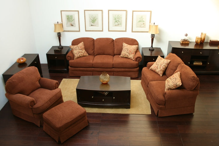 Cinnamon Rolled-Arm Loveseat