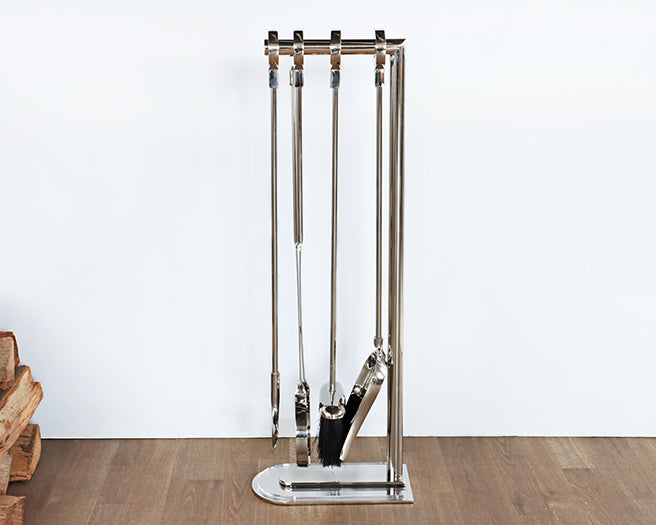 Nickel Finish Fire Tools - Cleared