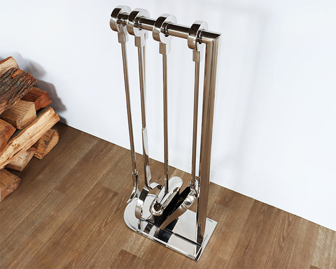 Nickel Finish Fire Tools - Cleared