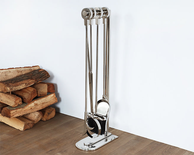 Nickel Finish Fire Tools - Cleared