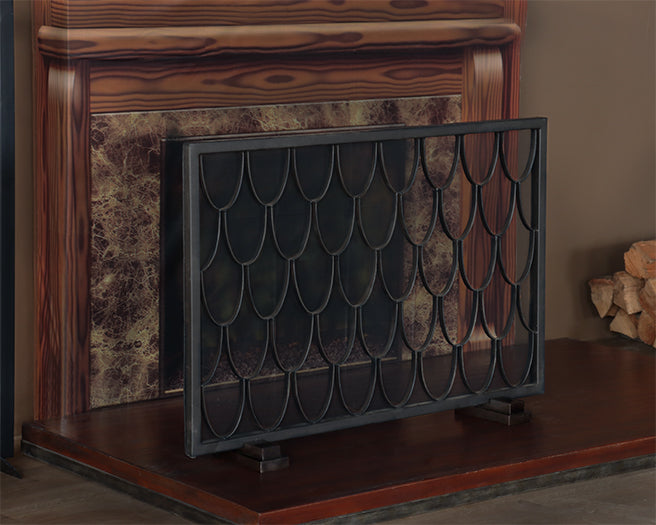 Black Scaled Mesh Fire Screen - Cleared