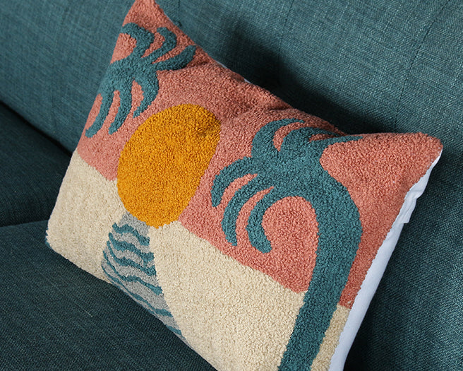 Sunset And Palms Pillow - Cleared