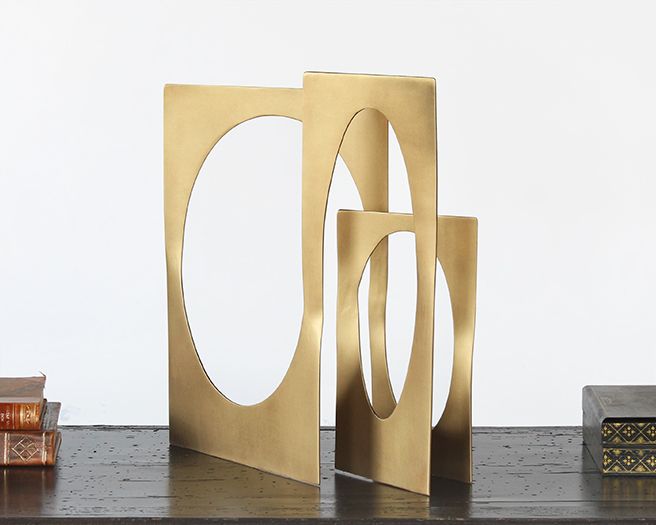Overlapping Ovals Brass Sculpture - Cleared Décor
