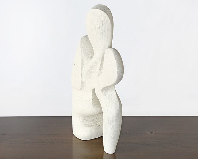 Matte White Abstract Sculpture - Cleared Décor