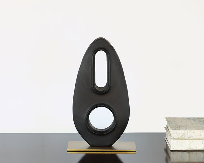 Charcoal Abstract Geometric Sculpture - Cleared