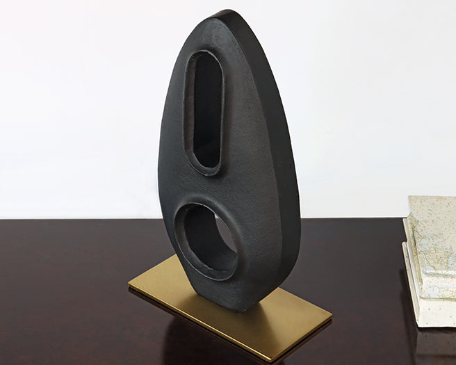 Charcoal Abstract Geometric Sculpture - Cleared