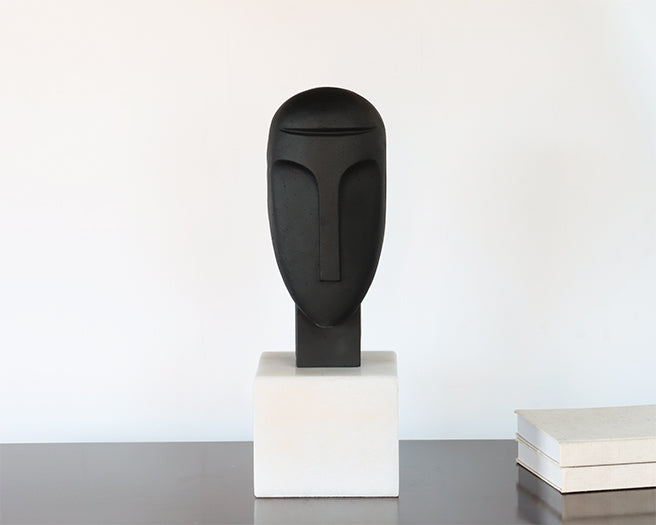 Abstract Charcoal Head Sculpture - Cleared