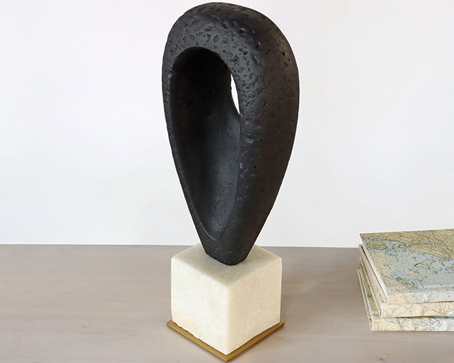 Abstract Elipse Sculpture With Cutout - Cleared