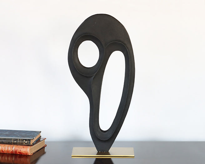 Charcoal Abstract Asymmetric Sculpture - Cleared