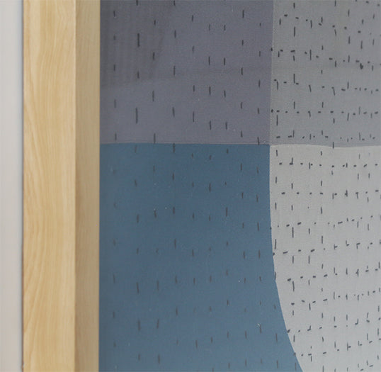 Blue And Grey Textile 1  40W X 56H - Cleared Décor