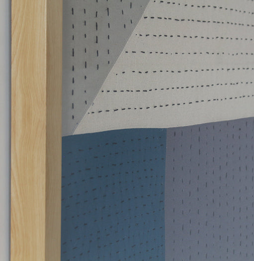 Blue And Grey Textile 2  40W X 56H - Cleared Décor