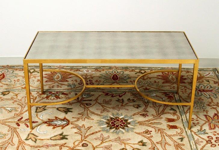 Gold Leaf Sabre Coffee Table With Antiqued Mirror Top