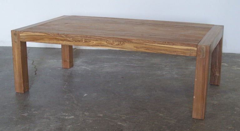 Rustic Wood Parsons Coffee Table