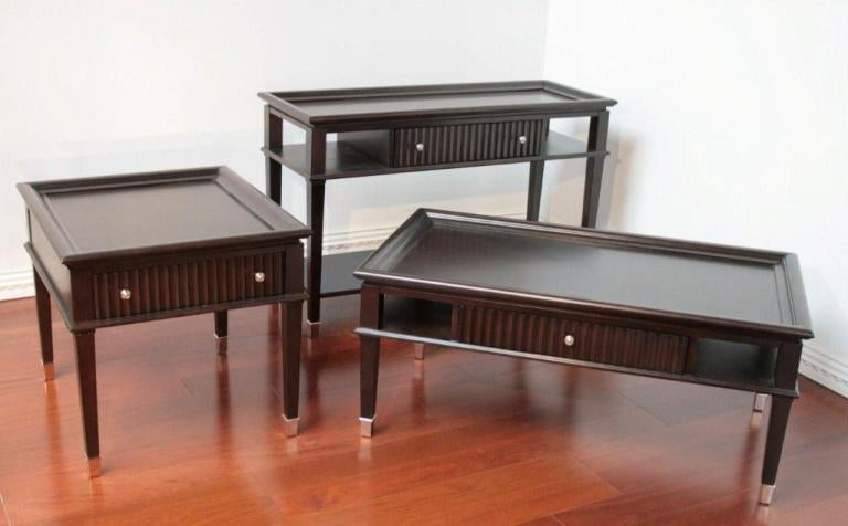 Broadway End Table with 1 Drawer and Chrome Feet