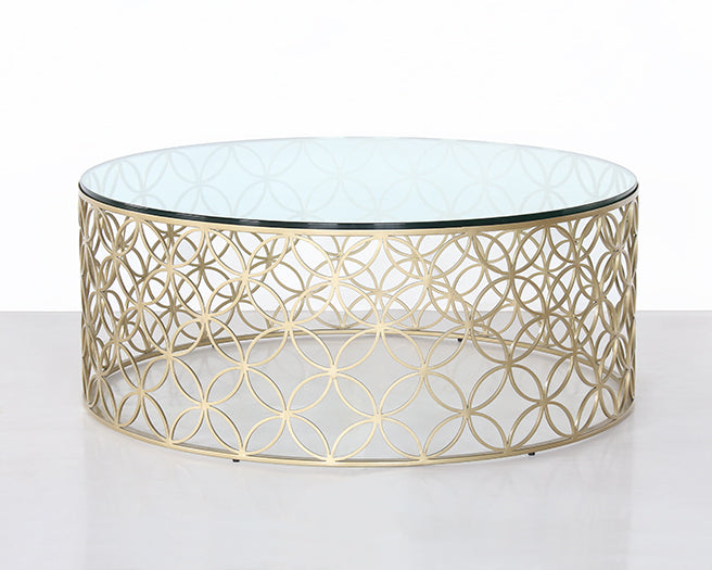 Gold Interlocking Circles Coffee Table