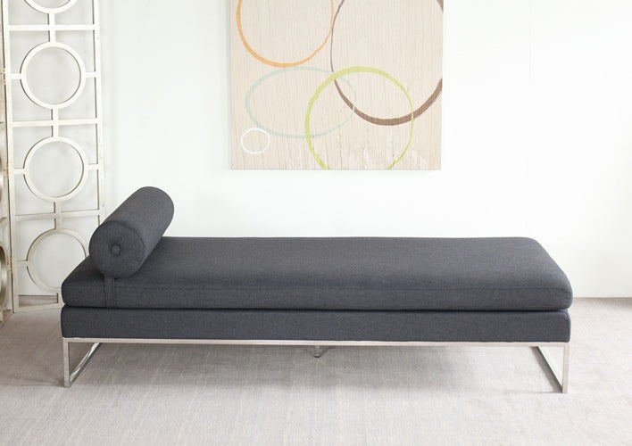 Gray Day Bed with Bolster Pillow