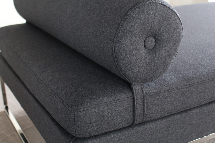 Gray Day Bed with Bolster Pillow
